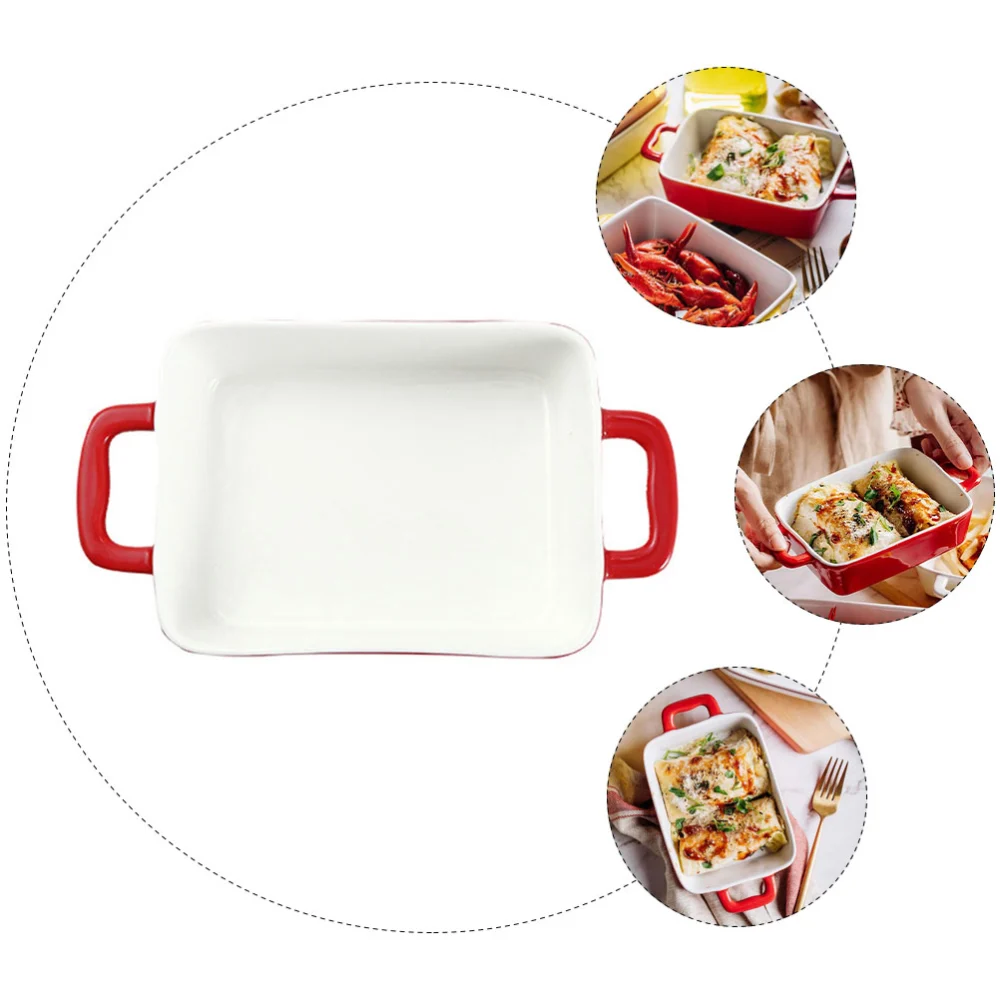 Binaural Baking Tray Microwave Oven Baking Pan Baked Rice Pan Kitchen Bakeware