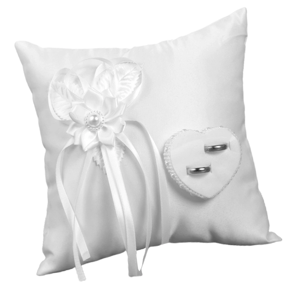 1PC Ring Pillow Imitation Camellia Romantic Stylish Square Ring Holder Cushion Marriage Supplies