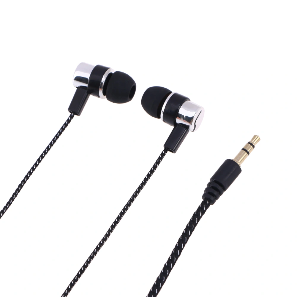 MP3/MP4 Cloth Line Heavy Bass Earphone In-ear Earphone With 3.5mm Plug(Silver)