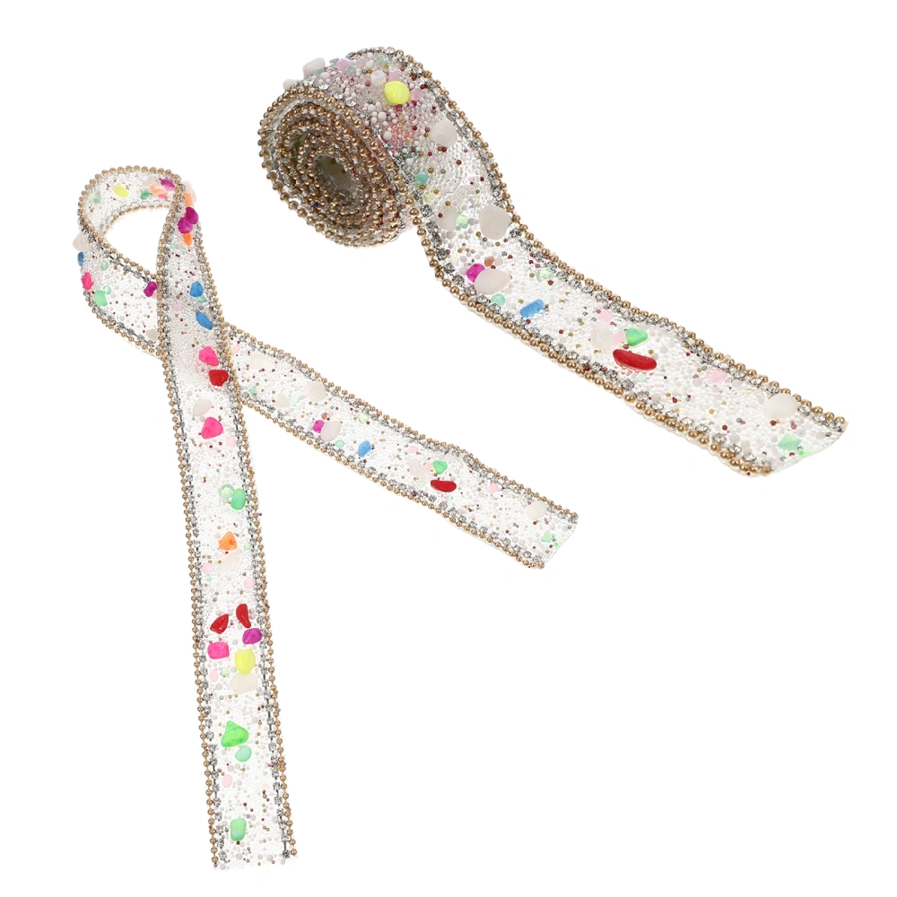 1 Roll of Rhinestone Costume Trim Cuttable Clothes Trim Decorative Rhinestone Ribbon Costume Accessory