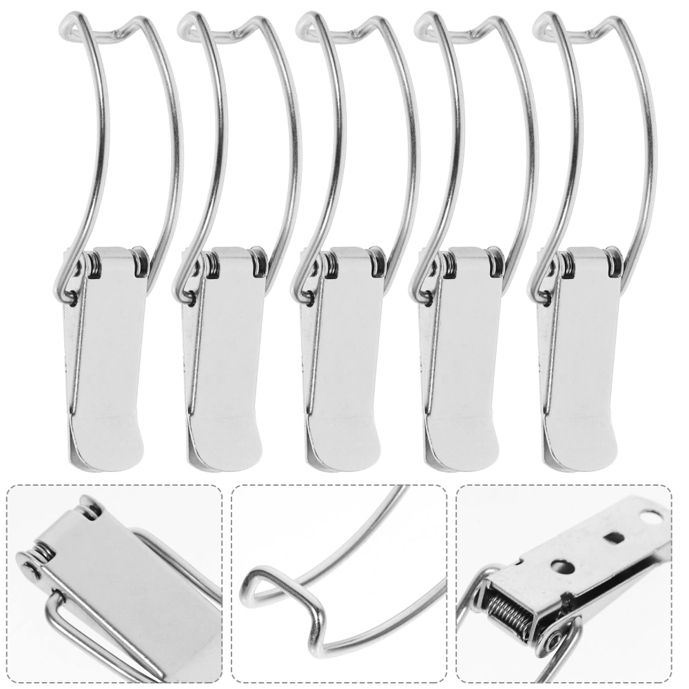 10pcs Stainless Steel Spring Hasp Heavy Duty Toggle Latches Multi-use Box Buckle Hinges