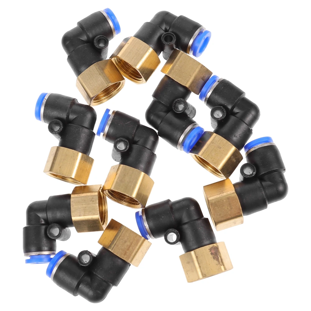 10pcs Thread Pneumatic Fittings Push in 90° Swivel Elbow for Air Water Hose