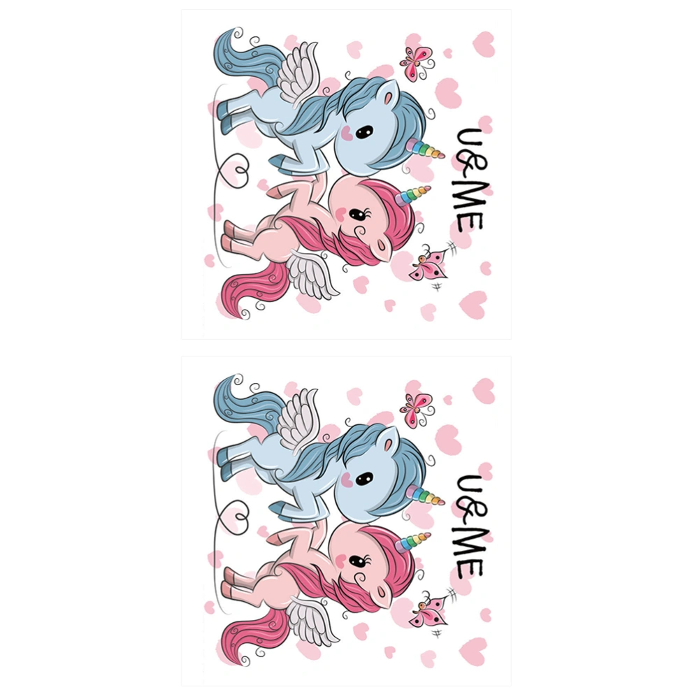 2pcs Unicorn Clothing Patch Sticker Funny Colorful Patch Hole Filling Patch Sticker Accessory for Clothing Bags Crafts