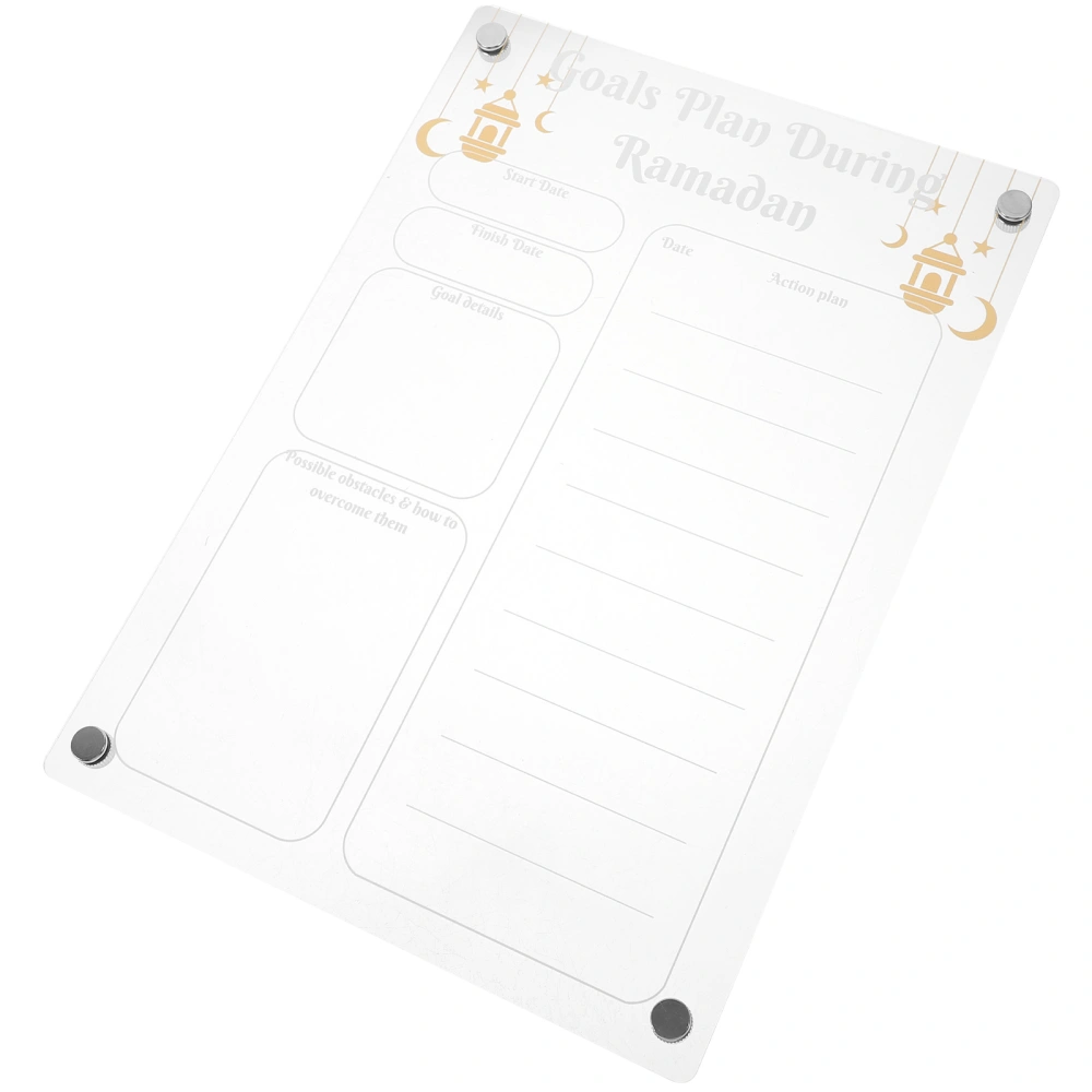 Weekly Menu Planner Board Schedule Board Erasable Planning Board Transparent Magnetic Board