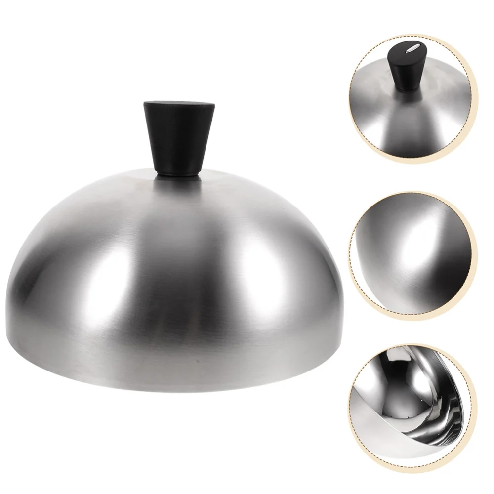 Stainless Steel Dome Steak Serving Dome Food Cover Handheld Metal Dome Kitchen Food Cover