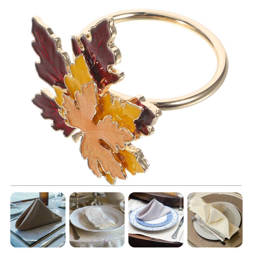 Maple Leaf Napkin Ring Harvest Festival Fall Western Restaurant Metal Napkin Ring