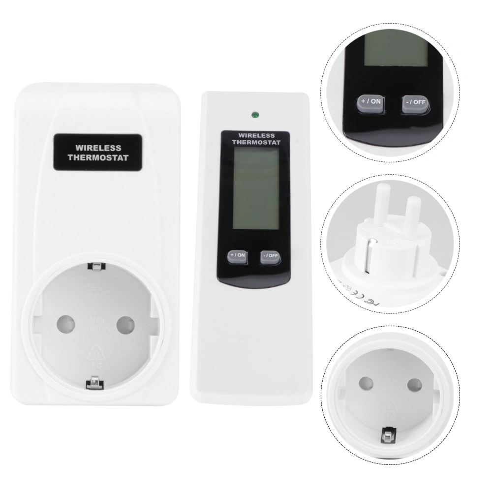 Wireless Thermostat Smart Intelligent Temperature Controller for Home Spa Bar Green House with Socket (EU Plug)