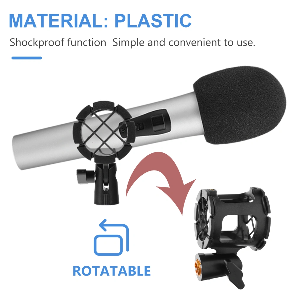 Microphone Shockmount Plastic Anti Vibration Universal Microphone Holder Black