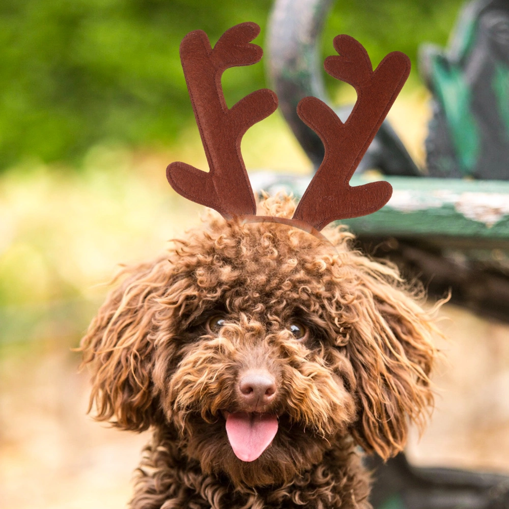 Christmas Pet Headband Pet Costume Headband Xmas Antler Hairband Festival Holiday Pet Headwear