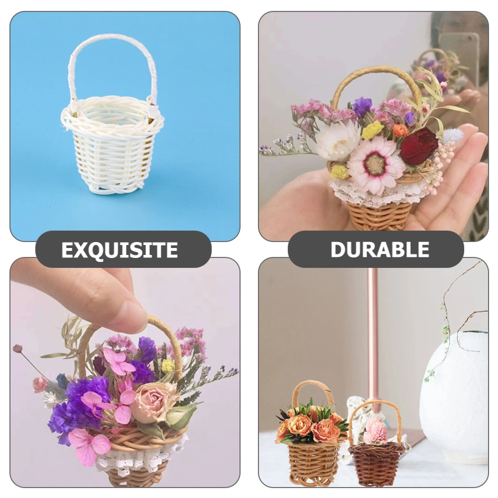 6pcs Mini Baskets Miniature Baskets Mini Rattan Weaving Baskets Mini House Decor