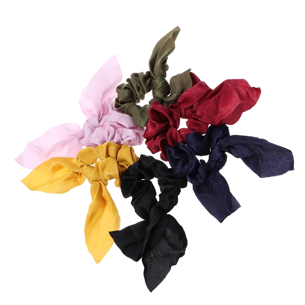 6 Pcs Cloth Tassel Ring Knotted Hair Ring Hair Rope Ponytail Holders Hair Accessories