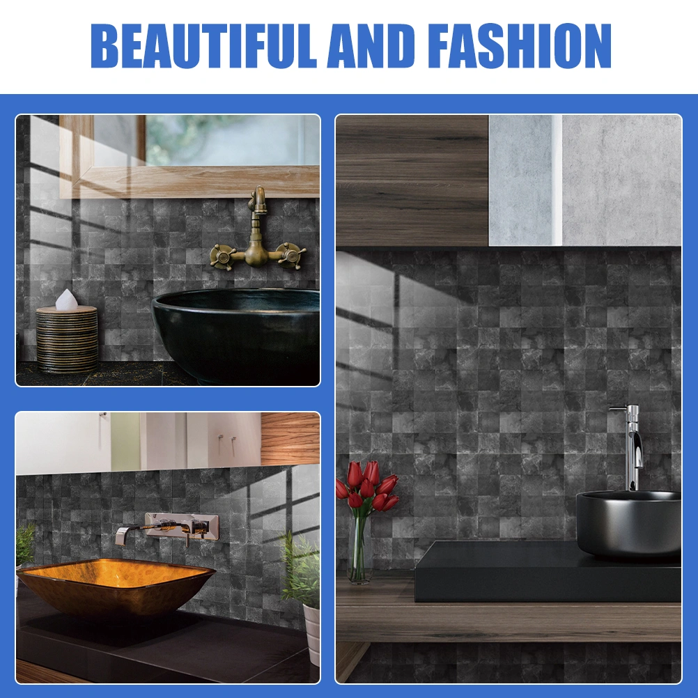 10pcs Peel and Stick Tile Stickers DIY Room Decor Backsplash Tile Decals Self-Adhesive Square Wall Stickers
