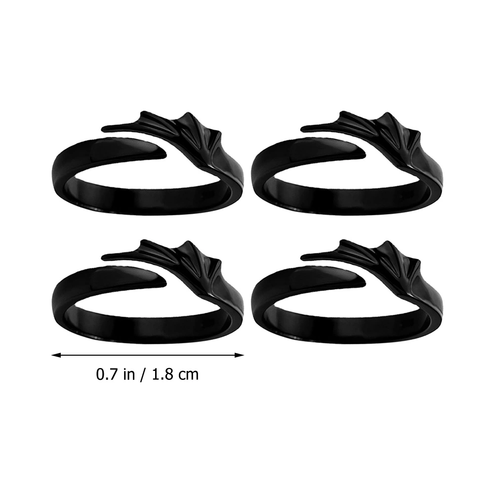 4pcs Devil Rings Matching Rings Couple Finger Jewelry Opening Rings for Women Men