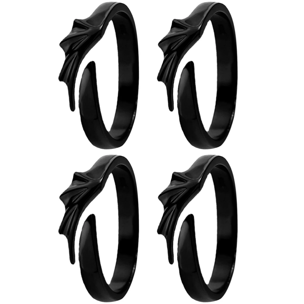 4pcs Devil Rings Matching Rings Couple Finger Jewelry Opening Rings for Women Men