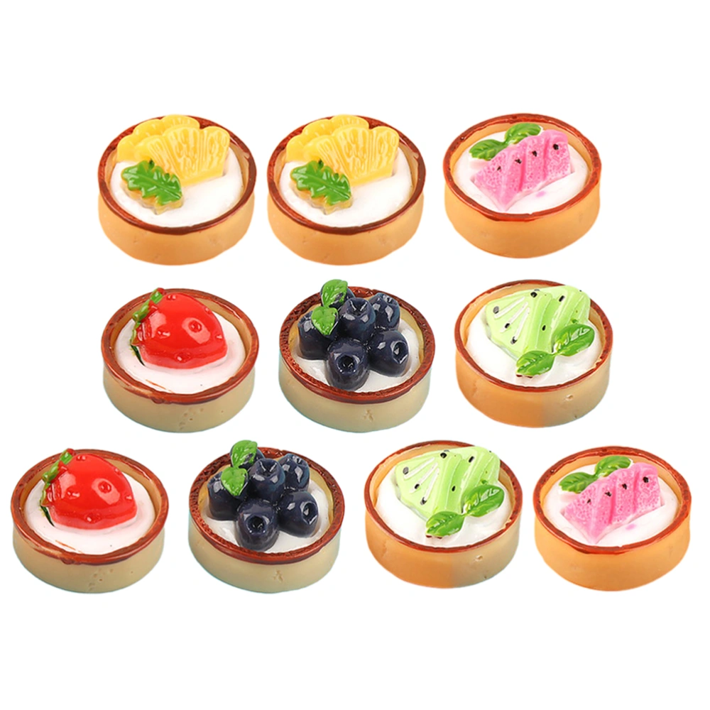 10pcs Miniature Cupcakes Model Artificial Fake Fruit Cake Decoration Resin Craft Small Cupcake Props