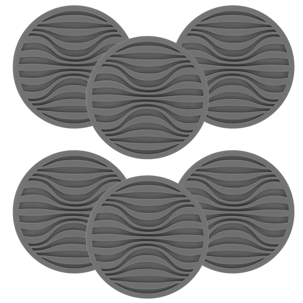 6pcs Silicone Drink Coasters Silicone Coasters Non-Slip Coasters for Drinks Office