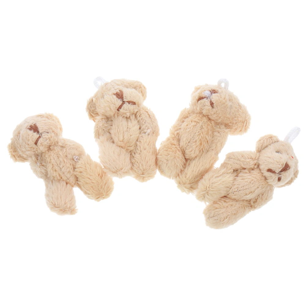 4pcs Mini Bear Doll Hanging Ornament Cartoon Animal Pendants Mini Bear Decoration Doll House Decoration