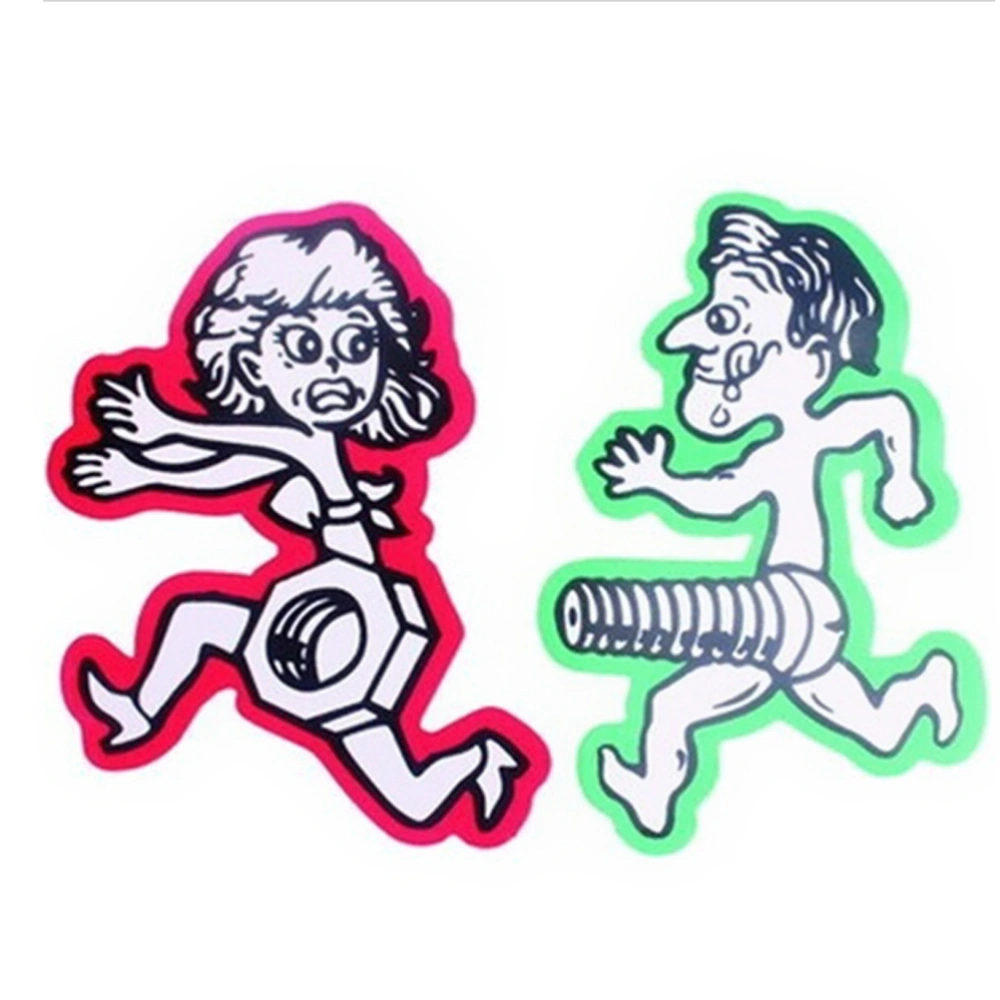 Men Chase Women Nuts Bolts Car Sticker Personalized Funny Stickers Motorcycle Car Bumper Window Sticker (Red + Green)