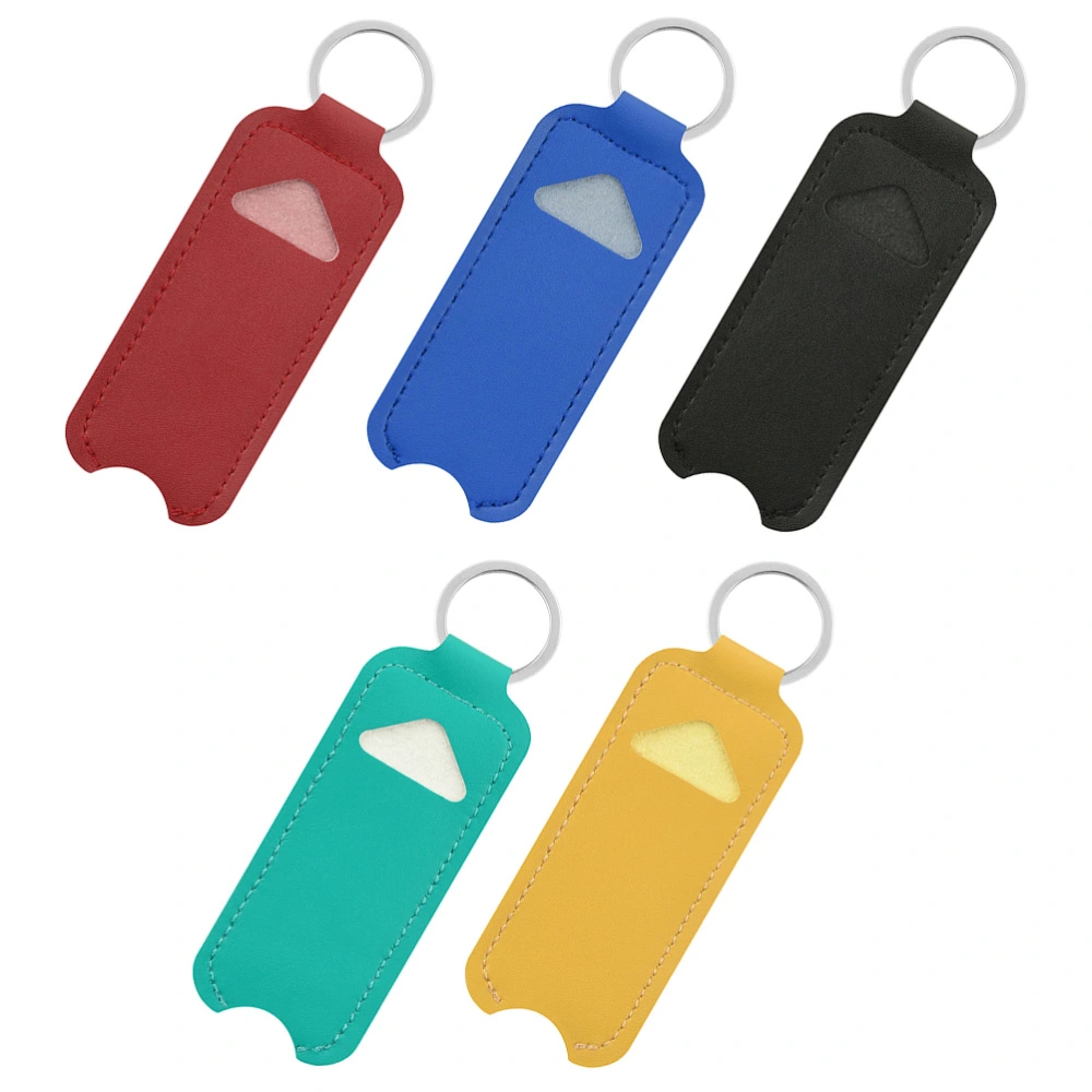 5pcs Chapstick Key Chain Holder Sleeve Chapstick Pouch Key Lipstick Holder