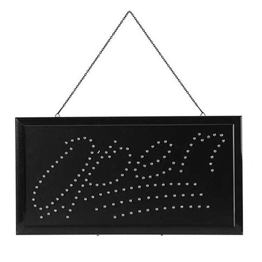 Hanging LED Open Sign High Visibility Advertising Board Flashing Electric Display Sign Accessories for Walls Window Shop with EU Plug (Black)