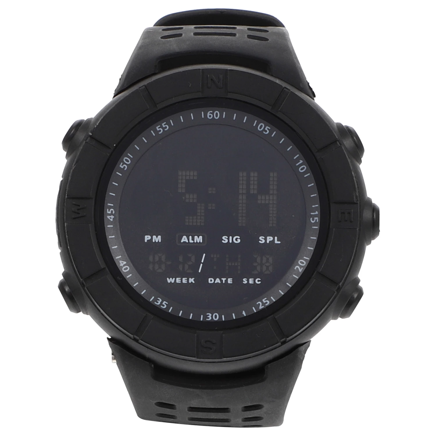 1Pc Outdoor Running Sports Electronic Watch LCD Outdoor Sports Watch (Black)