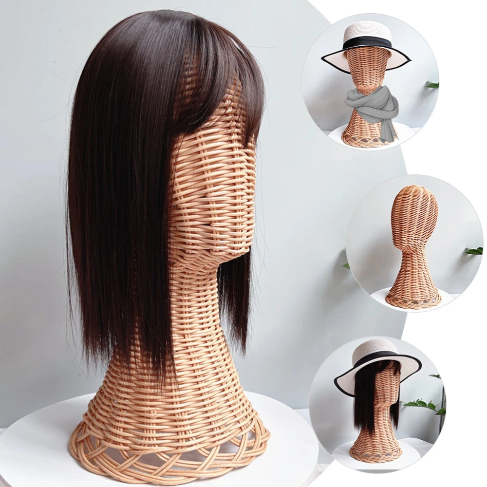 Desktop Hat Display Rack Retail Use Cap Showcase Stand Woven Hat Display Rack Rattan Cap Holder