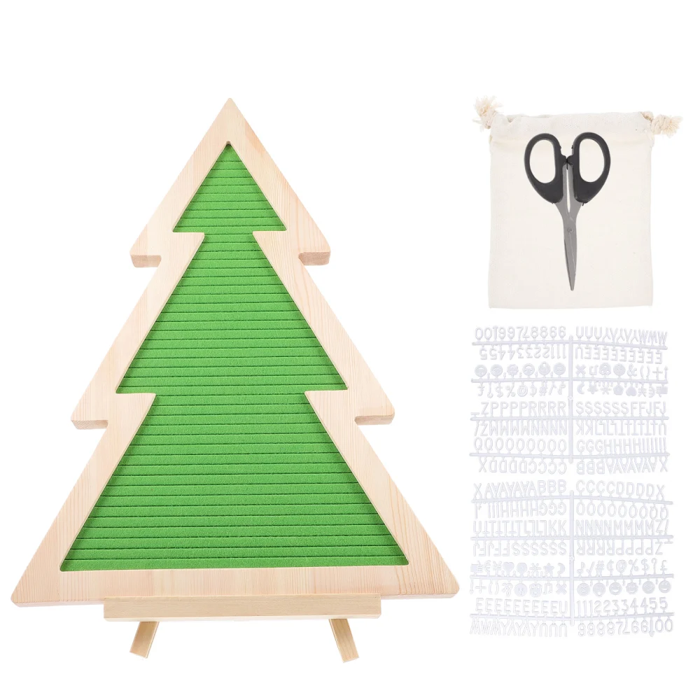 1 Set Message Board Felt Letter board Wooden Message Board Xmas Tree Sign Board