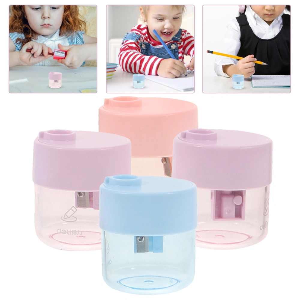 4PCS Visible Kids Pencil Sharpeners Portable Pencil Sharpeners for Students