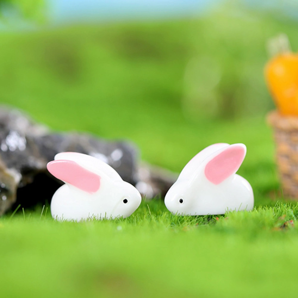 25pcs Miniature Rabbit Lovely Mini Rabbit Figurines Cute Bunny Statues for Micro Landscape Animal Ornaments