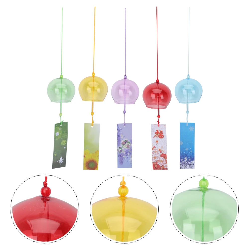 10 Pcs  Japanese Style Wind Chimes Colorful Glass Wind Bells Balcony Pendants