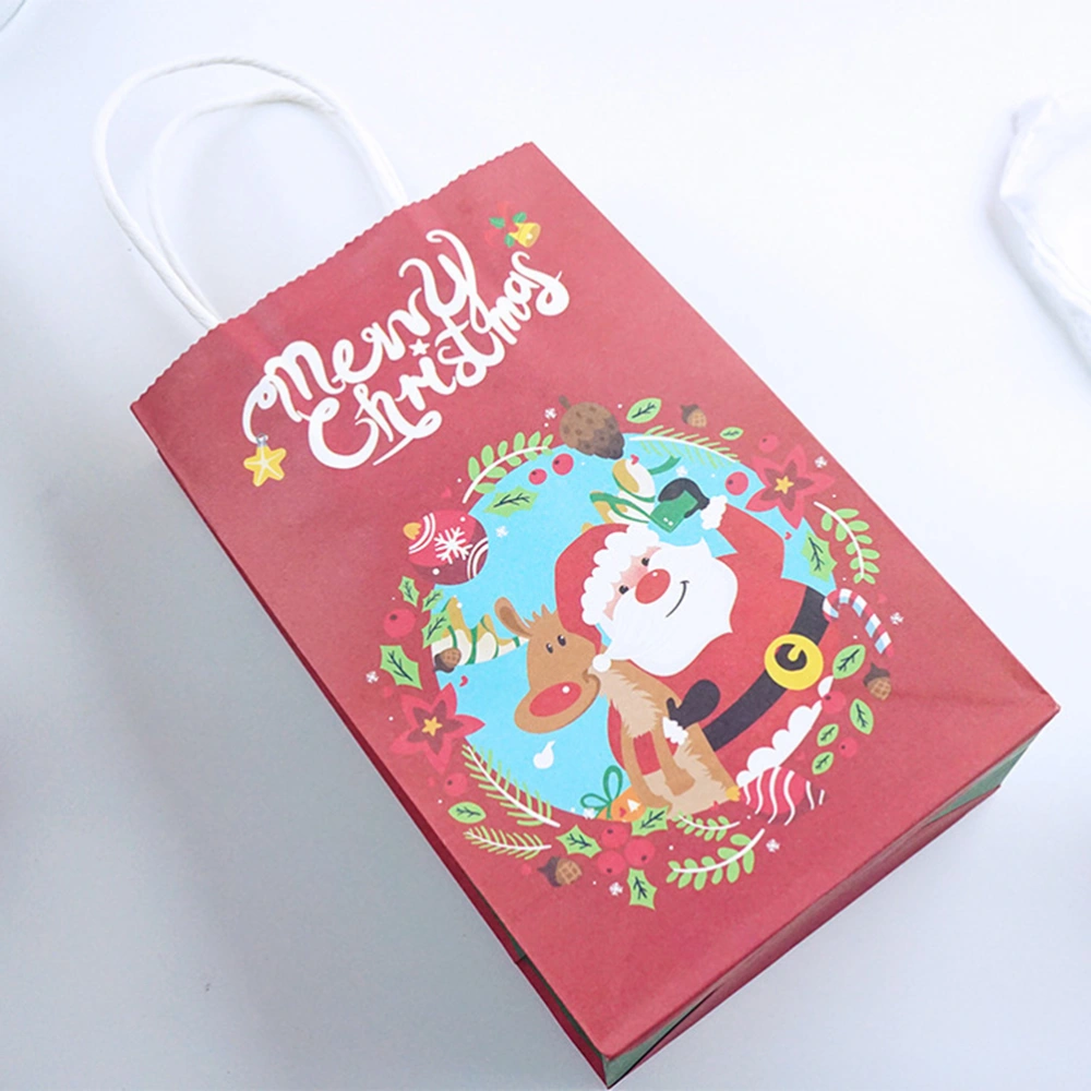 10pcs Christmas Paper Candy Bags Portable Cartoon Pouch Gift Bag Party Favors (Santa Claus)