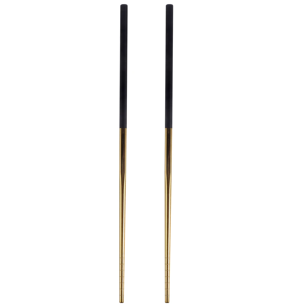 1 Pair of Household Chopsticks Kitchen Tableware Decorative Chopsticks Heat-resistant Metal Chopsticks