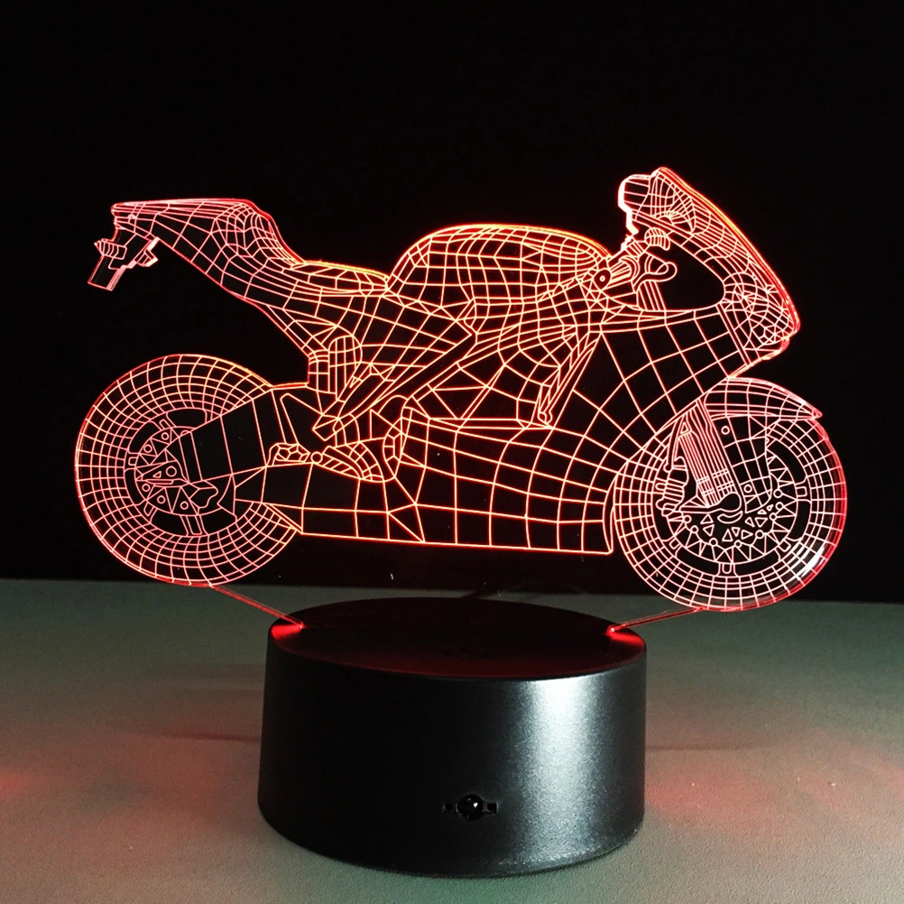 3D Lamp Visual Light Effect Touch Switch & Colors Changing Night Light (Motorcycle)