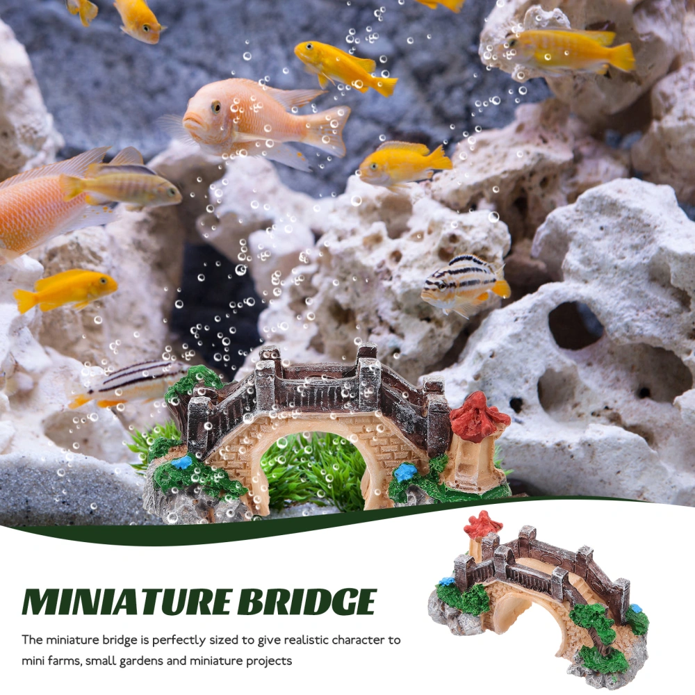 Aquarium Bridge Decoration Miniature Bridge Fish Tank Ornament Aquarium Landscaping Decor