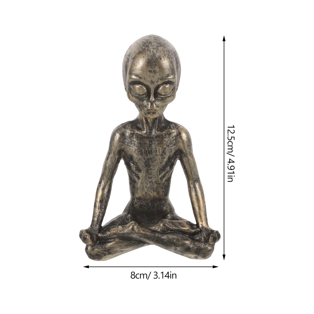 Strange Alien Yoga Statue Tabletop Decoration Resin Craft Alien Yoga Figurine