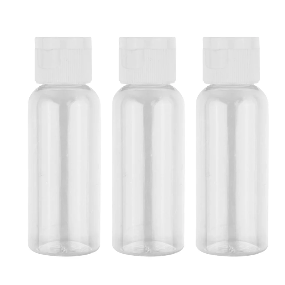 20pcs 50ml Plastic Subpackaging Bottle Refillable Bottle Cosmetic Dispenser with Clip for Home Travel (White)