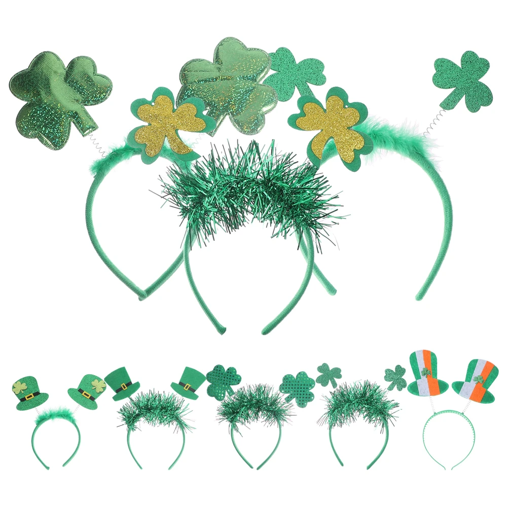 8pcs Shamrock Headband Assortment St Patrick Decoration Party Headband Decoration