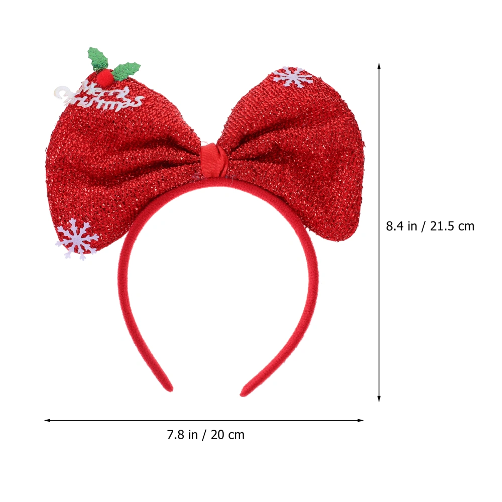 Christmas Bow Headband Holiday Hair Decoration Christmas Party Dress Up Headpiece