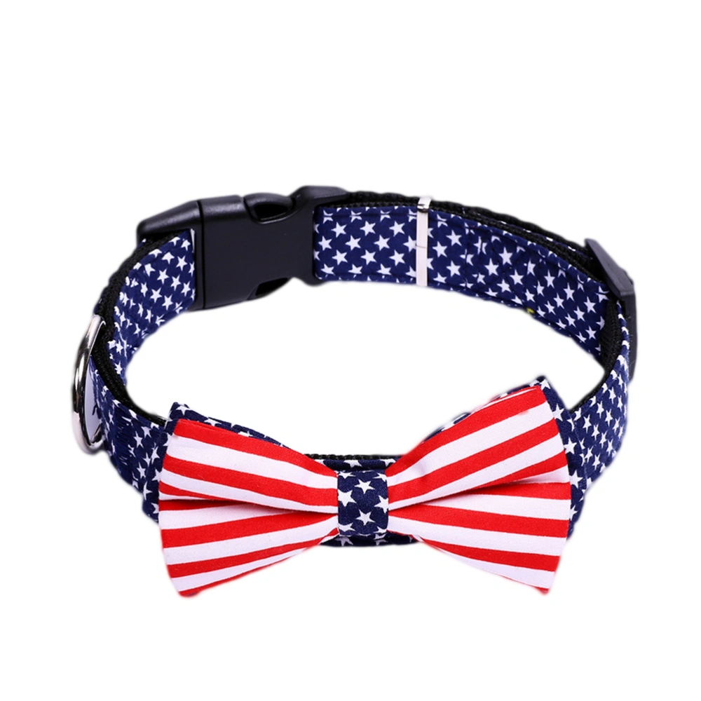 Small Size Bowknot Pet Ring Dog Flags Dog Collar Pet Cat Collar Personalized Collars(As Shown)