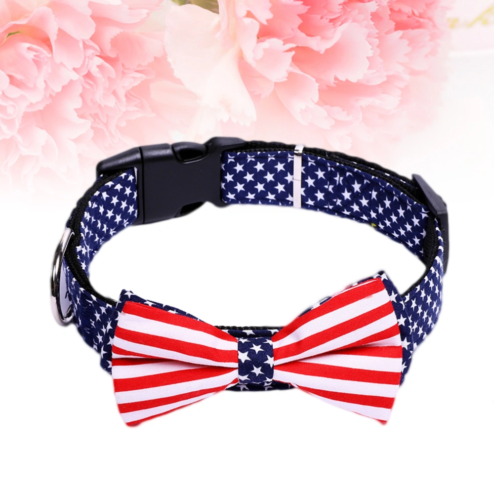 Small Size Bowknot Pet Ring Dog Flags Dog Collar Pet Cat Collar Personalized Collars(As Shown)