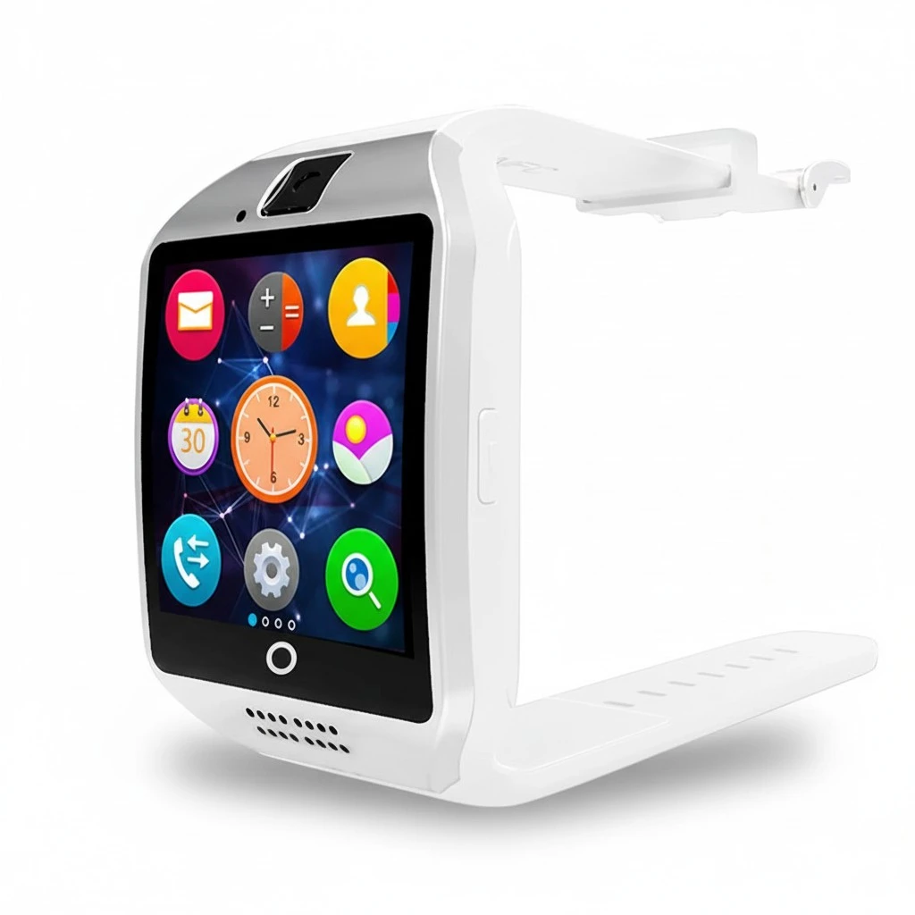 Q18 Smart Wrist Watch  Smartwatch Phone with Camera TF/SIM Slot GSM Anti-lost for Android (White)