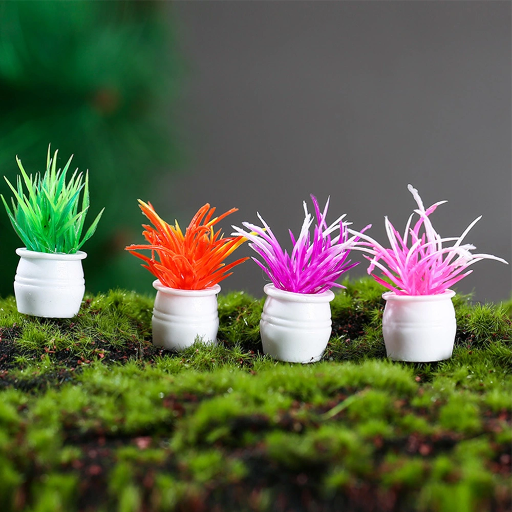 8Pcs Mini Plant Models Miniature Plant Figurines Mini House Plant Ornaments