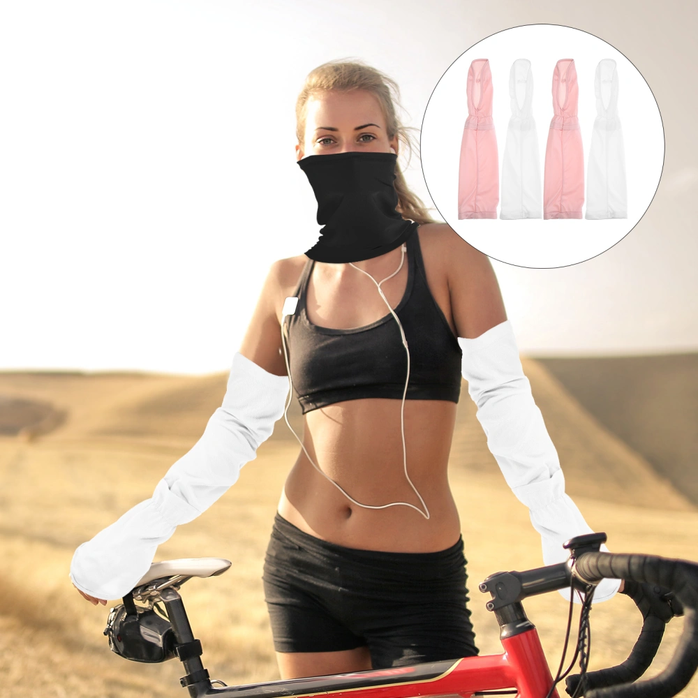 2 Pairs of Cycling Arm Sleeves Cooling Arm Covers Skin-friendly Arm Sleeves Arm Protection Sleeves