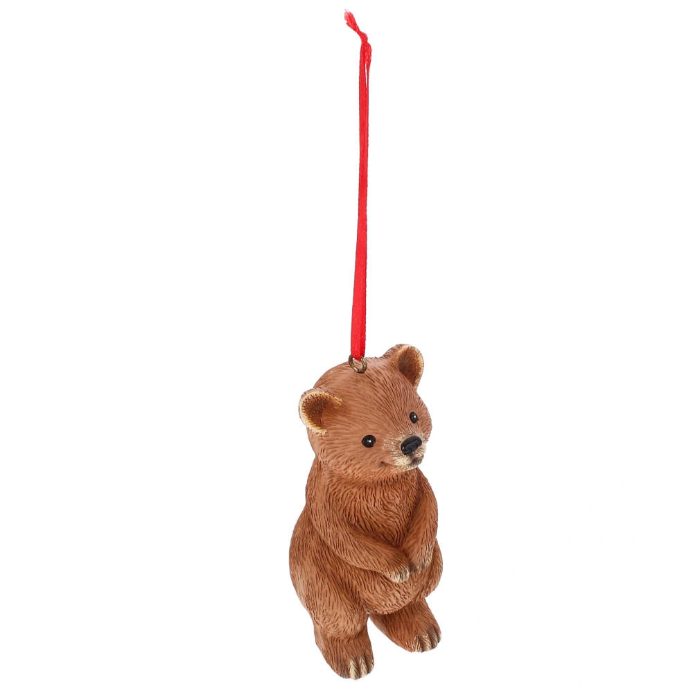 Resin Bear Decor Delicate Bear Figure Adorable Hanging Bear Ornament Garden Supply