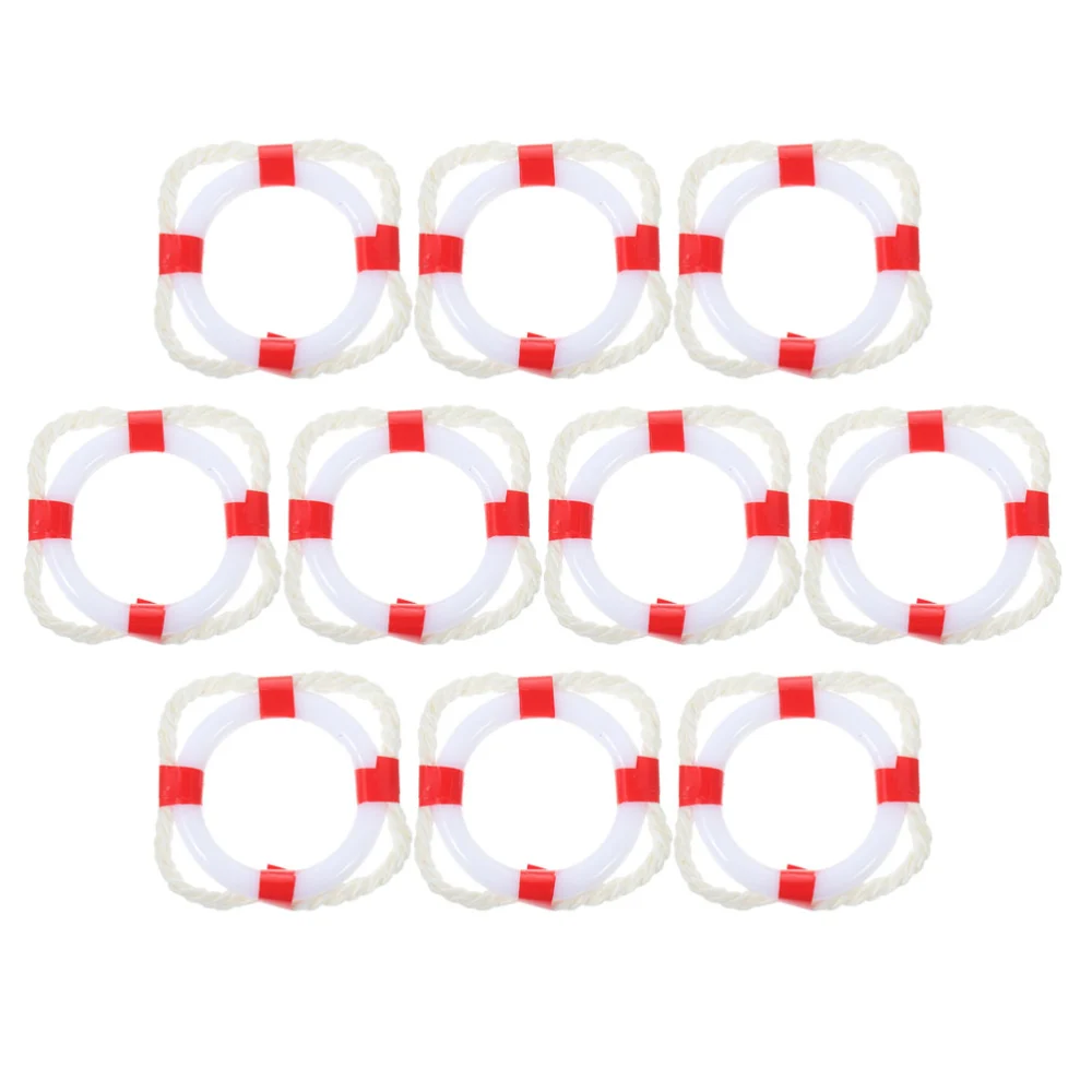 10pcs Swimming Rings Mediterranean Style Life Buoy Decors Miniature House Decorations