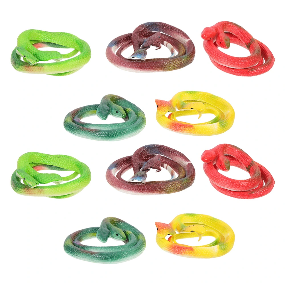 10pcs Trick Fake Snake Model Prank Snake Toy Realistic Double-head Snake Model Halloween Prank Toy