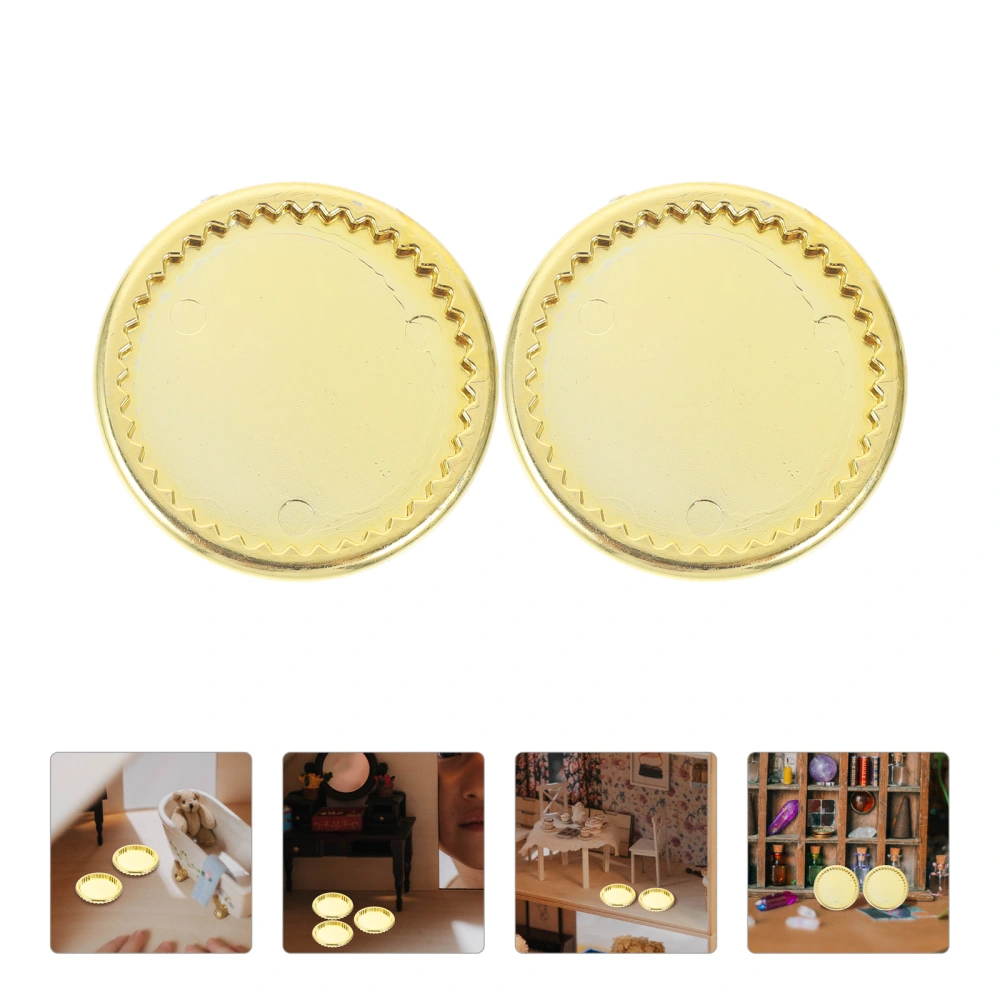 10Pcs Mini House Mini Plates Ornaments Kitchen Mini Plates Props Doll House Kitchen Tiny Plates Decors