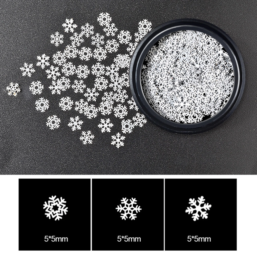 2pcs Nail Art decals Christmas Snowflake Christmas Tree Hexagon Slim Manicure Patch Flashing DIY Nail Patch Nail Stickers Decoration Stickers (White)