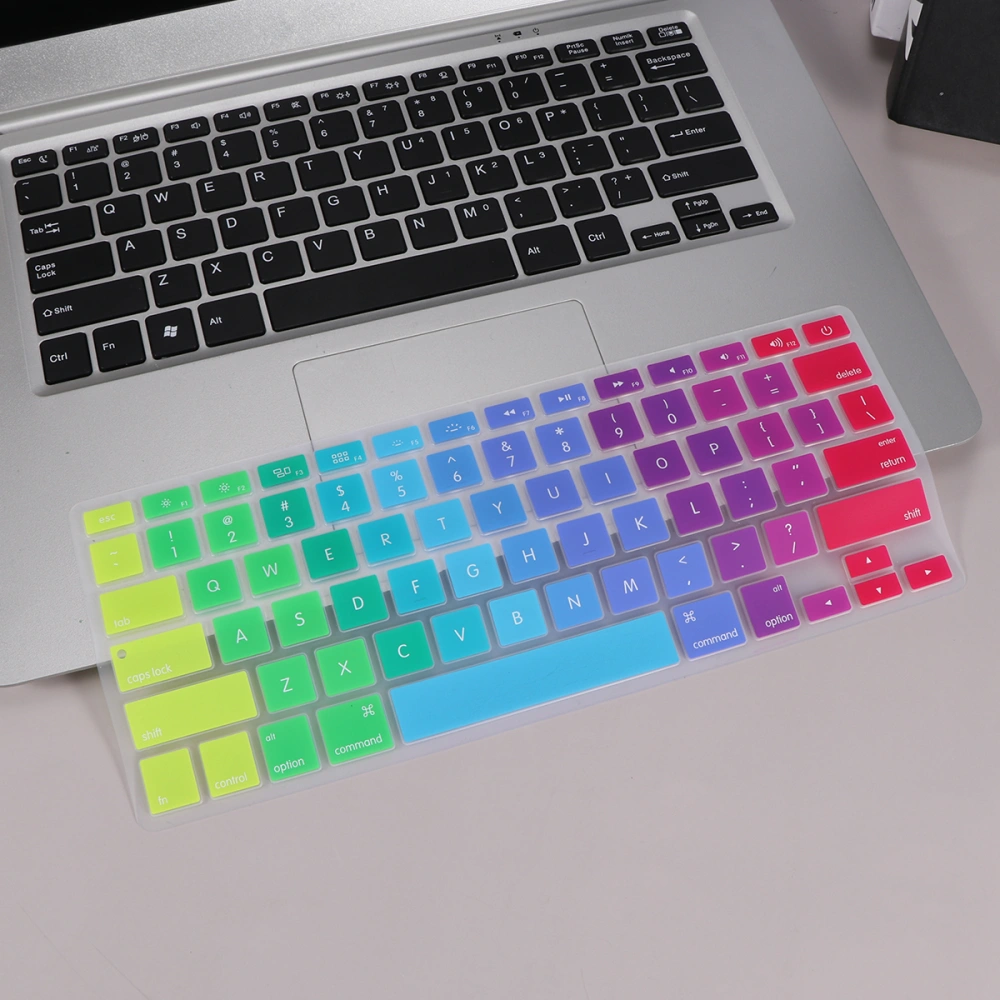 Dustproof Keyboard Cover Durable Keyboard Film Fashion Keyboard Protector Compatible for Pro Air A1466 A1466 A1502 (Colorful)