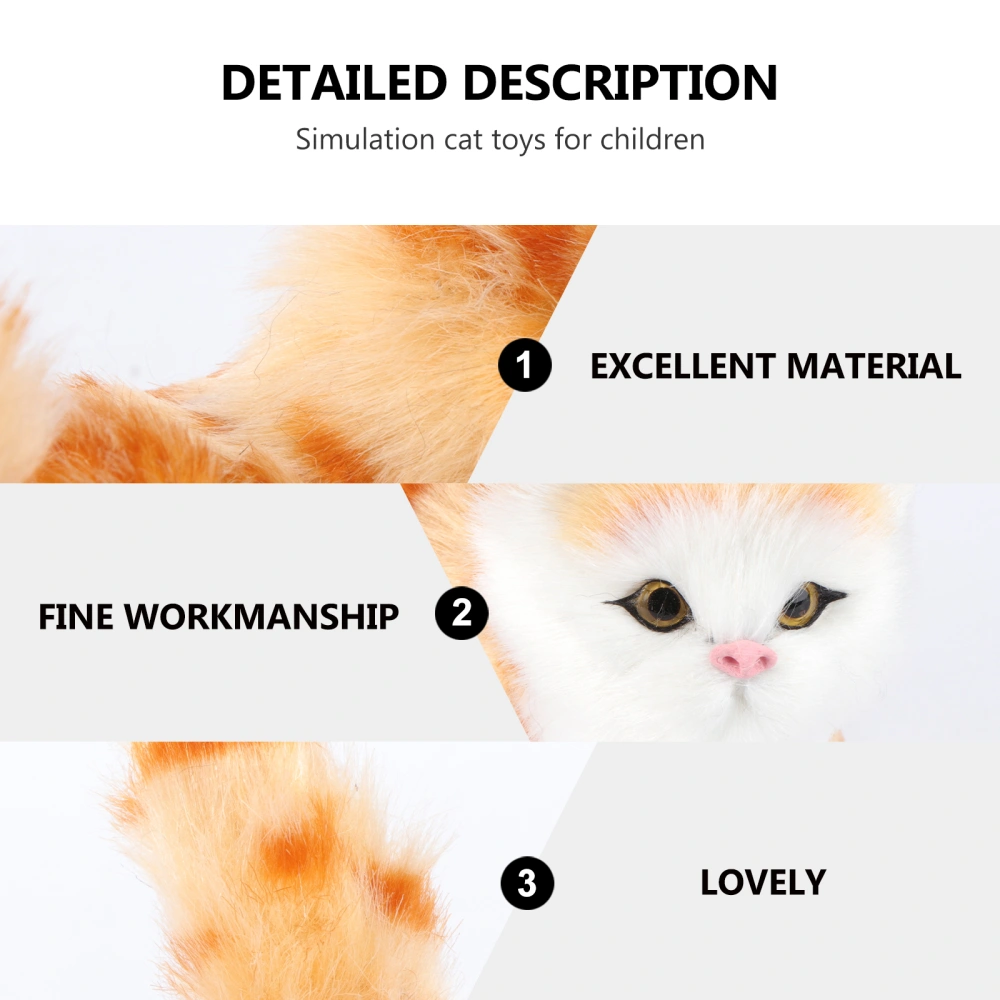 1pc Simulation Cat Toy Adorable Fluffy Cat Model Kids Animal Toy Model Decor